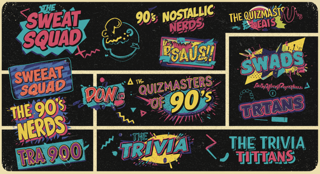 Sweaty 90s Trivia Team Names