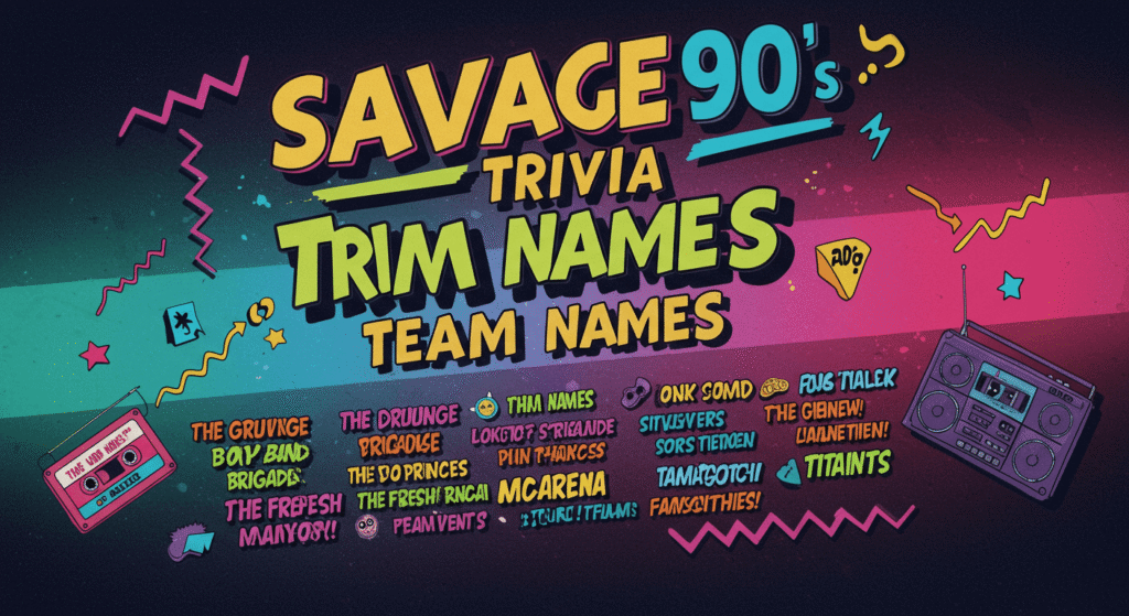 Savage 90s Trivia Team Names