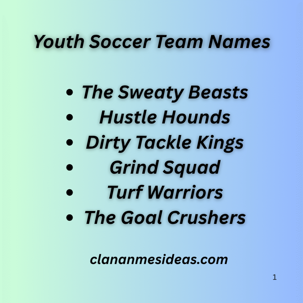 Youth Soccer Team Names