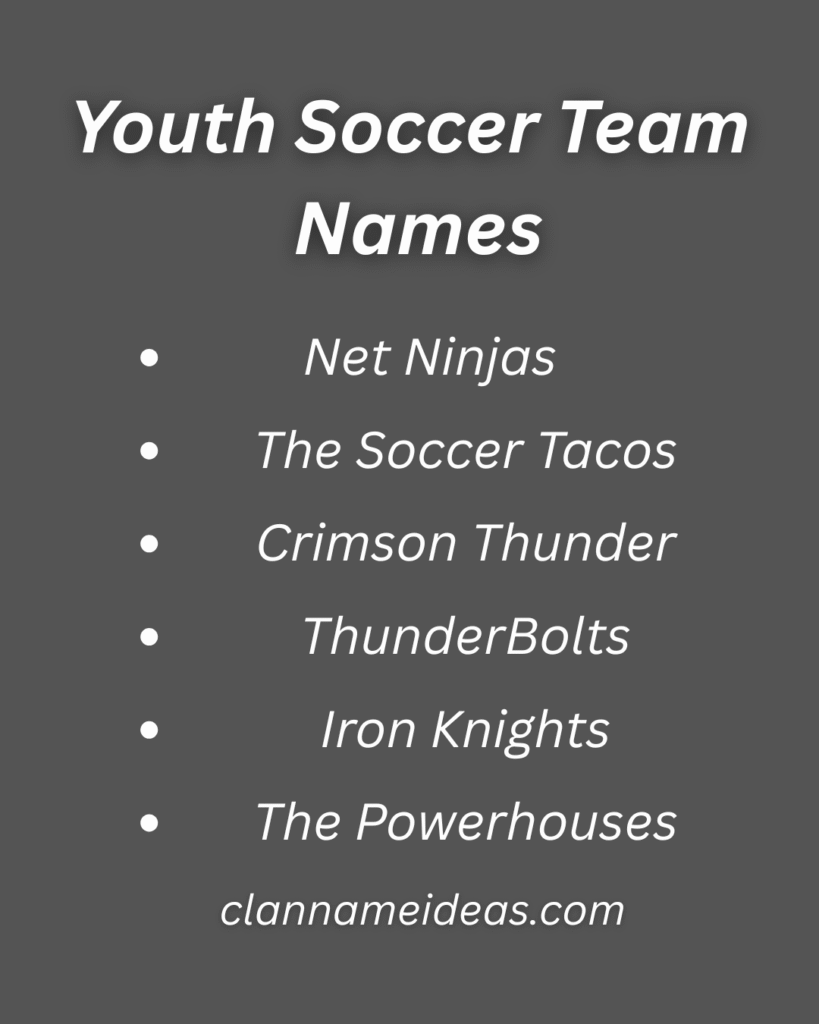Funny Youth Soccer Team Names